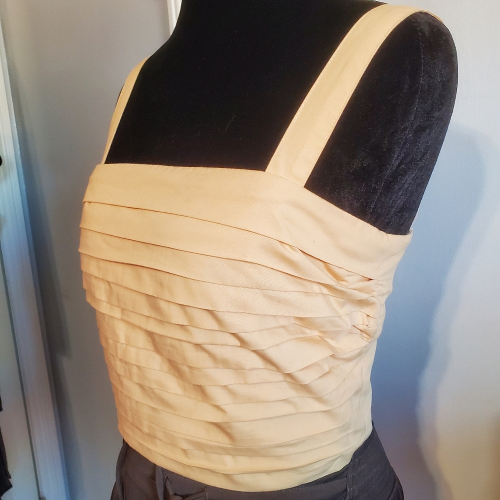 Abercrombie & Fitch Coquette Pleated Top Removable Straps Size S Beachy Boho y2k - Picture 2 of 8